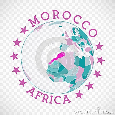 Morocco round logo. Vector Illustration