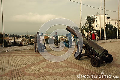 Morocco, Tangier, people garden ville nouvelle Editorial Stock Photo