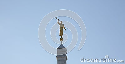 Moroni the Angel Blowing Trumpet Editorial Stock Photo