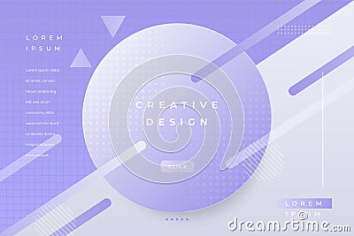 Morph Background Gradient Color Perano and Blue Chalk with Circle Shape Glass Effect Frame Title Text. Vector Illustration