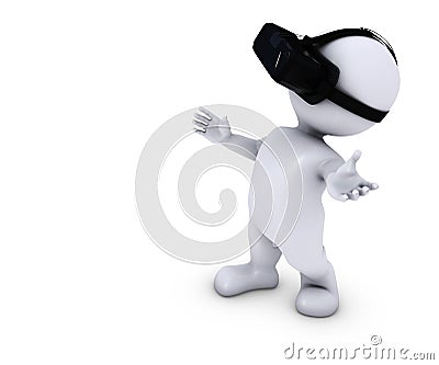 Morph Man with VR Headset Stock Photo