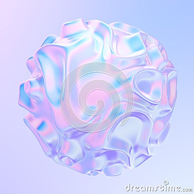 Morphing Abstract holographic liquid shape Stock Photo