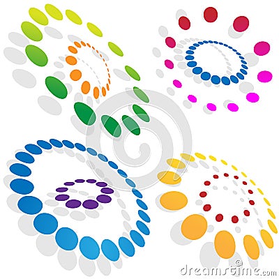 Morphing Dotted Circles Vector Illustration