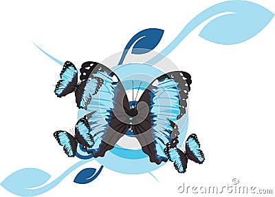Morpho Butterfly Vector Illustration