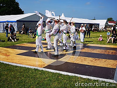 Morris Dancers at Country Fair/Gate to Southwell Music Festival, Southwell, Nottinghamshire, England in June 2018 Editorial Stock Photo