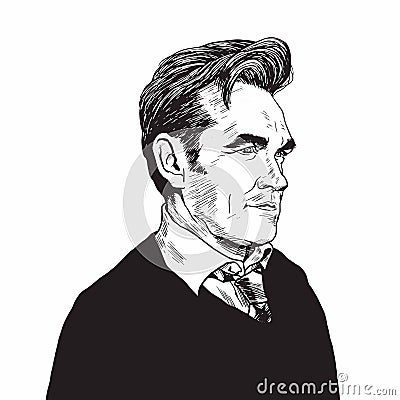 Morrissey Portrait Caricature Hand-drawn Vector Illustration Vector Illustration