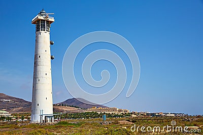 Morro Jable Matorral lighthouse Jandia Fuerteventura Stock Photo