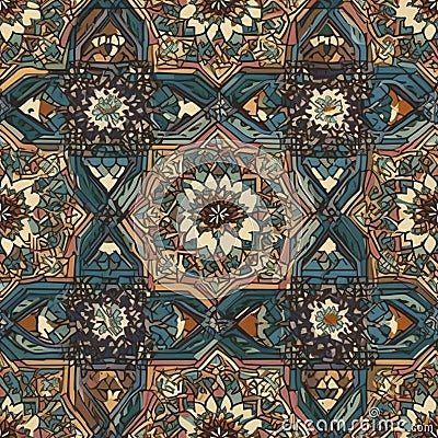 Morrocan seamless pattern tile, created with generative AI Stock Photo