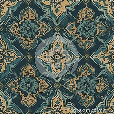 Morrocan seamless pattern tile, created with generative AI Stock Photo