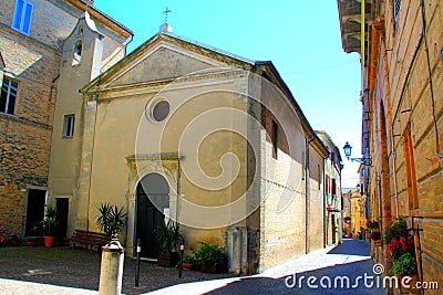 MORROVALLE, ITALY - CIRCA JULY 2020: Church in Morrovalle Editorial Stock Photo
