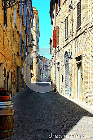 MORROVALLE, ITALY - CIRCA JULY 2020: Streets of Morrovalle Editorial Stock Photo