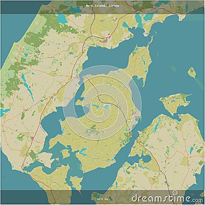 Mors Island, Denmark, cropped to square. Topo Humanitarian Stock Photo