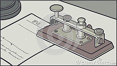 Morse code key, vintage communication tech vector design Generative AI Vector Illustration