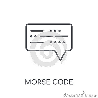 Morse code linear icon. Modern outline Morse code logo concept o Vector Illustration