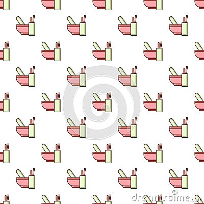 Mortar and pestle pattern seamless Vector Illustration