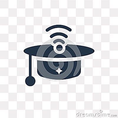 Mortarboard vector icon isolated on transparent background, Mort Vector Illustration