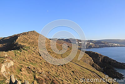 Morte Point towards Grunta Beach Stock Photo