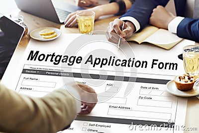 Mortgage Application Form Information Details Concept Stock Photo