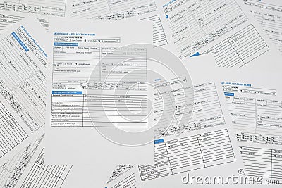 Mortgage application forms Stock Photo