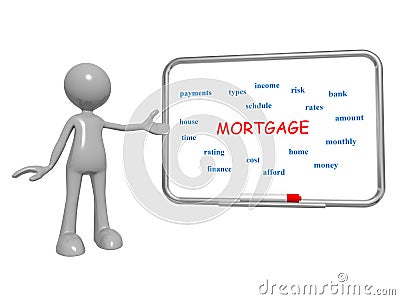Mortgage on board Stock Photo