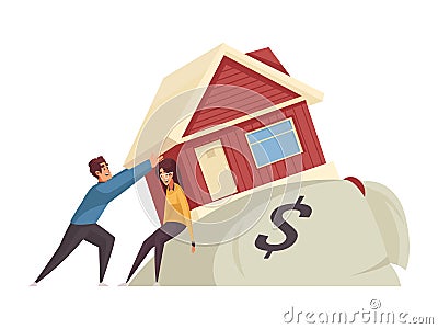 Mortgage Cartoon Icon Vector Illustration