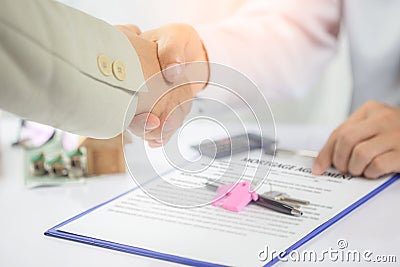 Mortgage concept. Just put your signature here! Stock Photo