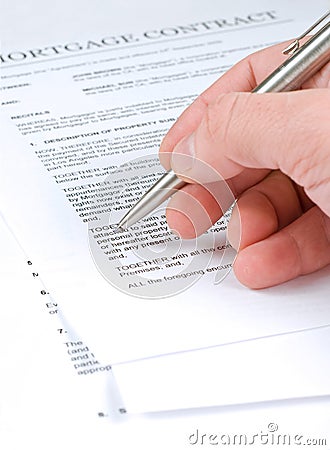 Mortgage Contract Stock Photo