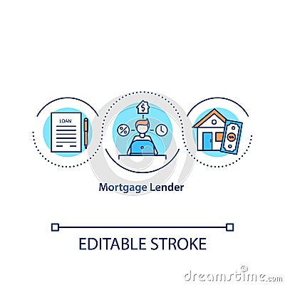 Mortgage lender concept icon Vector Illustration