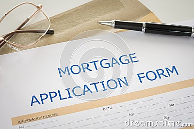 Mortgage loan application Stock Photo