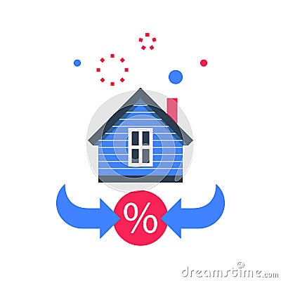 Mortgage loan, interest rate, buy house, real estate concept Vector Illustration