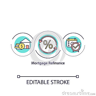 Mortgage refinance concept icon Vector Illustration