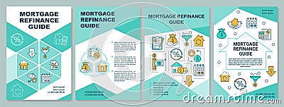 Mortgage refinance guide brochure template Vector Illustration