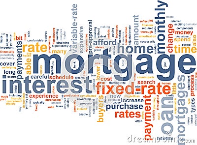 Mortgage word cloud Cartoon Illustration