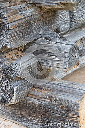 A mortise dowel joint Stock Photo