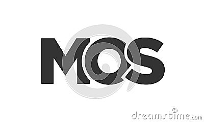 MOS logo design template with strong and modern bold text. Initial based vector logotype featuring simple and minimal typography. Vector Illustration