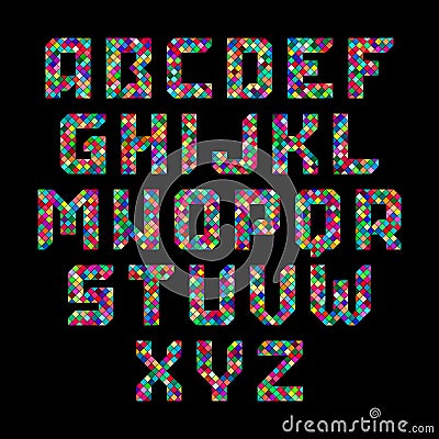 Mosaic alphabet Vector Illustration