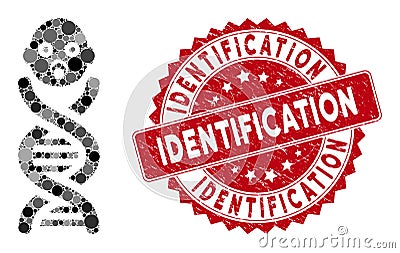 Mosaic Baby Genes with Textured Identification Stamp Stock Photo