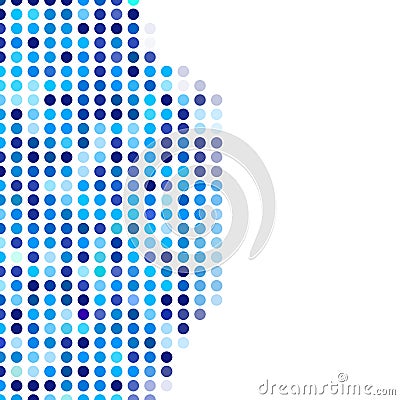 Mosaic background random dark and light blue circles, vector pattern of polka dots, neutral versatile pattern for business techno Vector Illustration