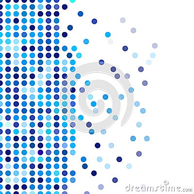 Mosaic background random dark and light blue circles, vector pattern of polka dots, neutral versatile pattern for business techno Vector Illustration