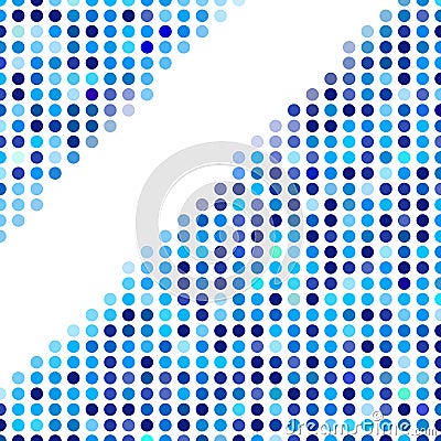 Mosaic background random dark and light blue circles, vector pattern of polka dots, neutral versatile pattern for business techno Vector Illustration