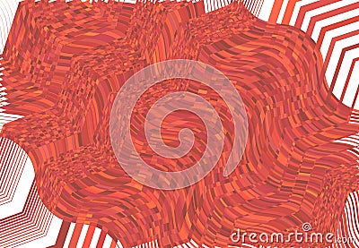 mosaic background, tessellation pattern. red wavy, waving and undulate,billowy illustration. abstract vector art. ripple, Vector Illustration