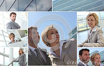 Mosaic of business people Stock Photo