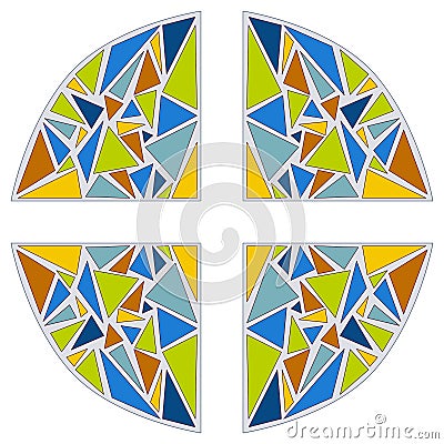 Mosaic circle vector illustration. Stained glass window Vector Illustration