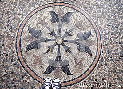 Mosaic directly underfoot Stock Photo