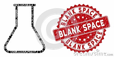 Mosaic Empty Flask with Scratched Blank Space Seal Stock Photo