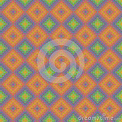 Mosaic floral geometric pattern in bright colors Stock Photo