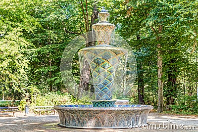 Mosaic fountain in Dresden Stock Photo