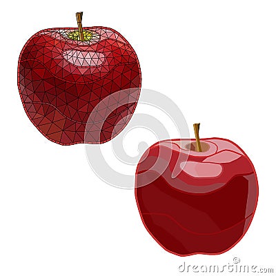 Mosaic, geometric apples. isolated. easy to modify. Vector Illustration