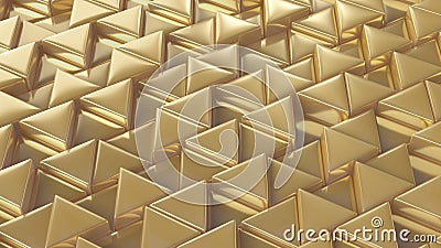 Mosaic of golden triangles Stock Photo