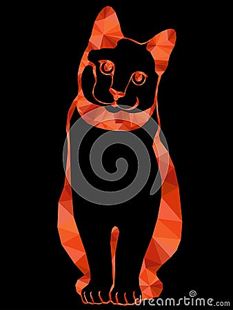 Mosaic of a graceful cat`s body Vector Illustration
